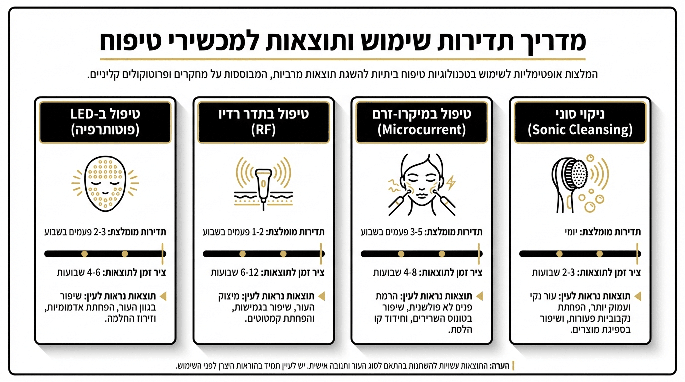 תדירות שימוש במכשירים לטיפולי עור