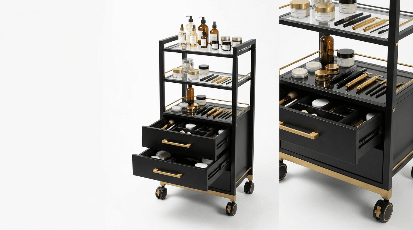 עגלת טיפולים מקצועית למכון יופי