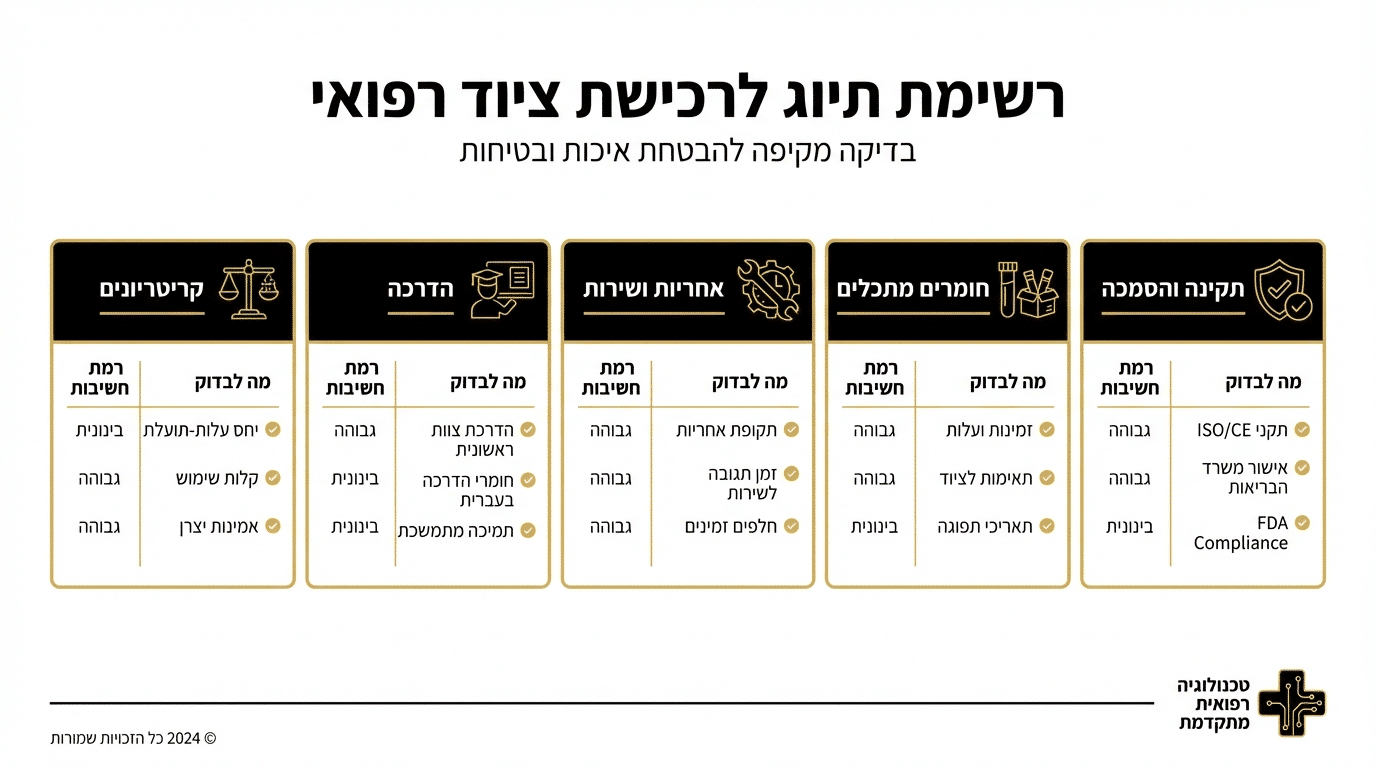 צ'ק-ליסט לפני רכישת מכשור